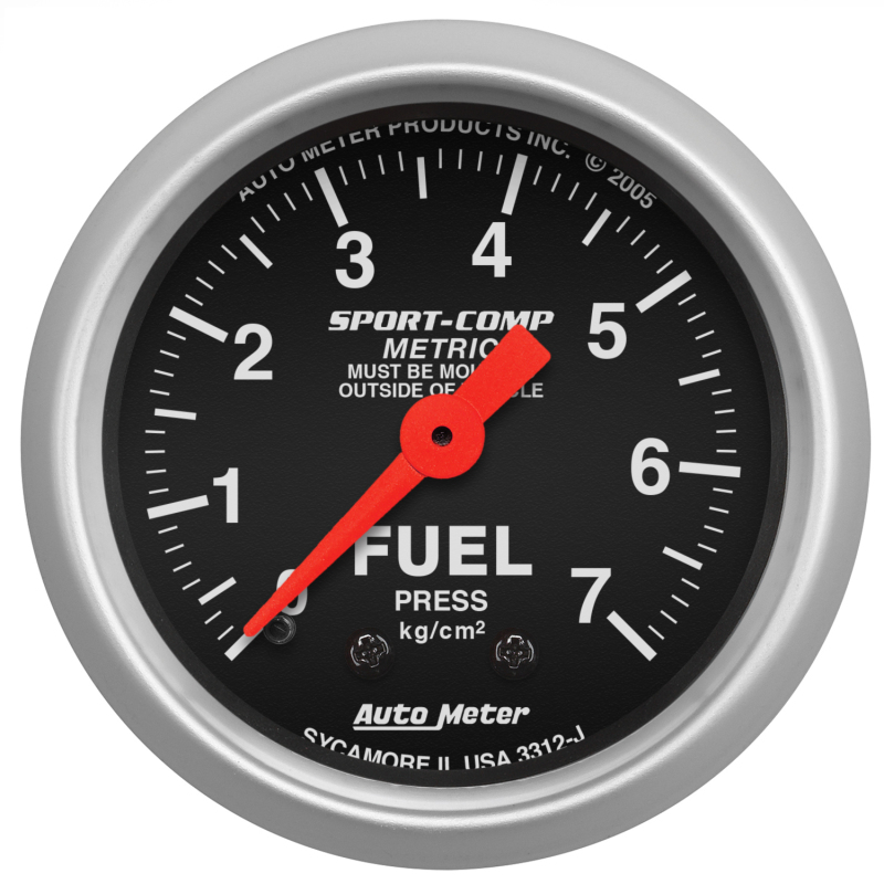 Autometer Sport-Comp 52mm METRIC Fuel Pressure Mechanical Gauge thumbnail 4