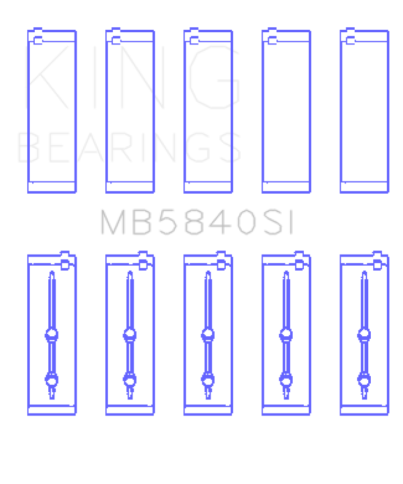 King Chrysler / Dodge Gen 3 Hemi 5.7L / 6.1L / 6.4L (Size 0.5) Crankshaft Main Bearing Set of 5 thumbnail 3