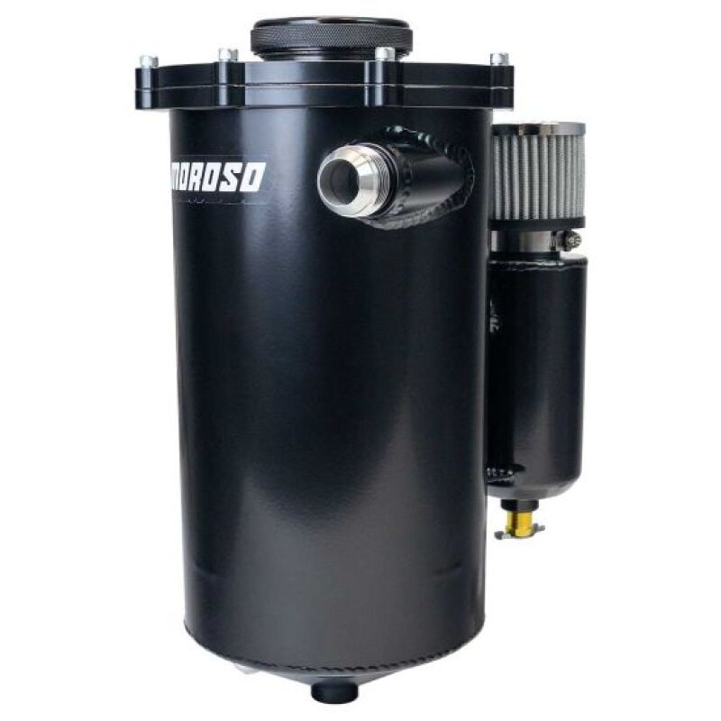 Moroso 2 Piece 15in Tall 7in Dia 7 Quart Dry Sump Tank - Black