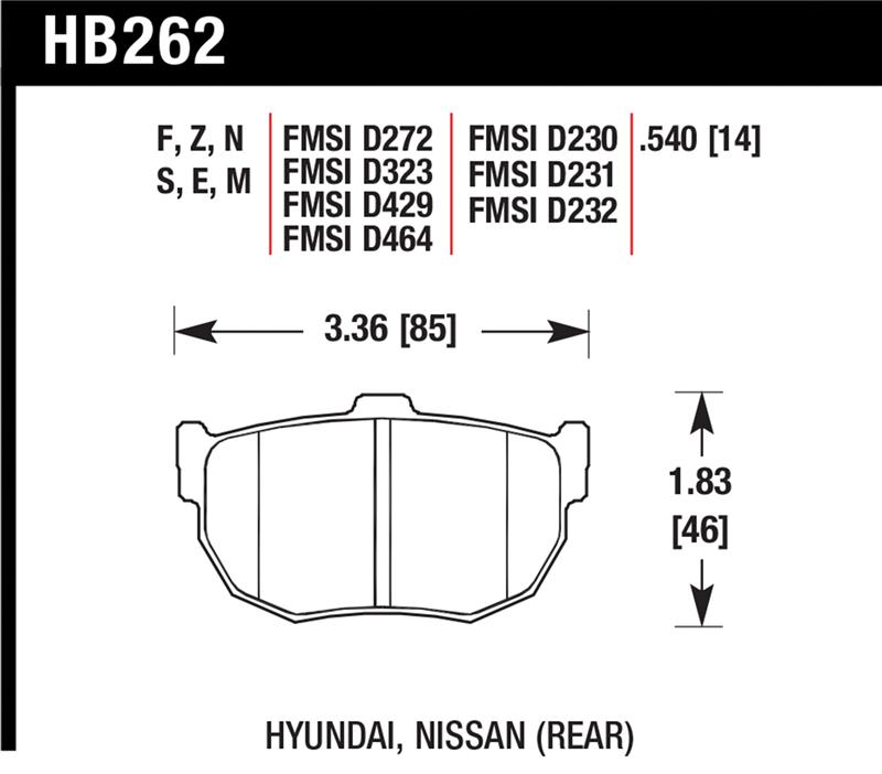 HAWK HPS Brake Pad Sets