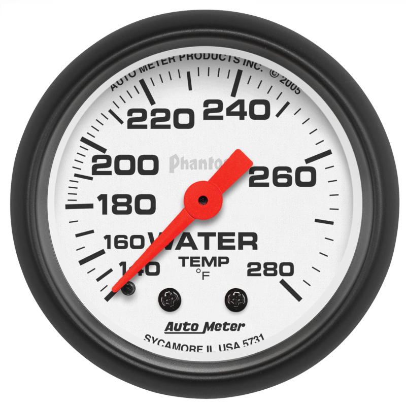 Autometer Phantom 52mm 140-280 Deg F Mechanical Water Temp Gauge thumbnail 4