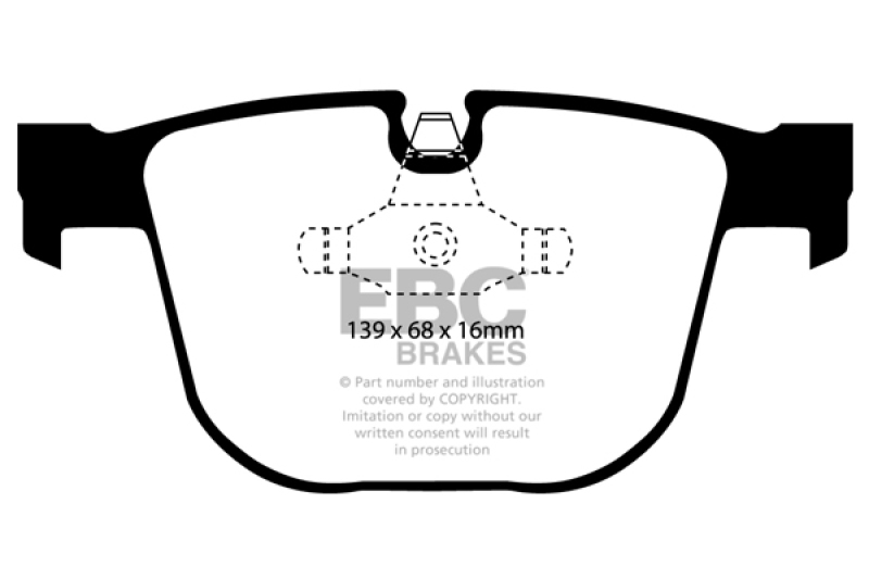 EBC 08-10 BMW M3 4.0 (E90) Ultimax2 Rear Brake Pads thumbnail 4