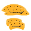 MGP 4 Caliper Covers Engraved Front & Rear With stripes/Charger Yellow finish black ch thumbnail 8