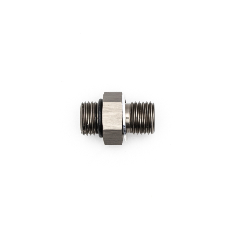 DeatschWerks 6AN ORB Male to M14 X 1.5 Metric Male (Incl O-Ring and Washer) - Anodized Matte Black thumbnail 6