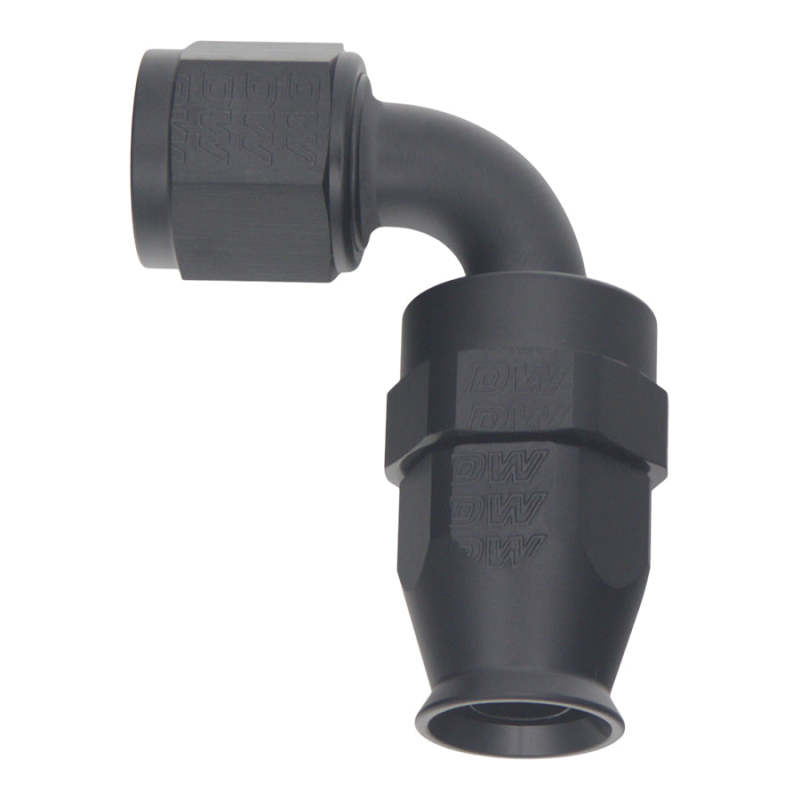 DeatschWerks 8AN Female Swivel 90-Degree Hose End PTFE (Incl 1 Olive Insert) - Anodized Matte Black thumbnail 2