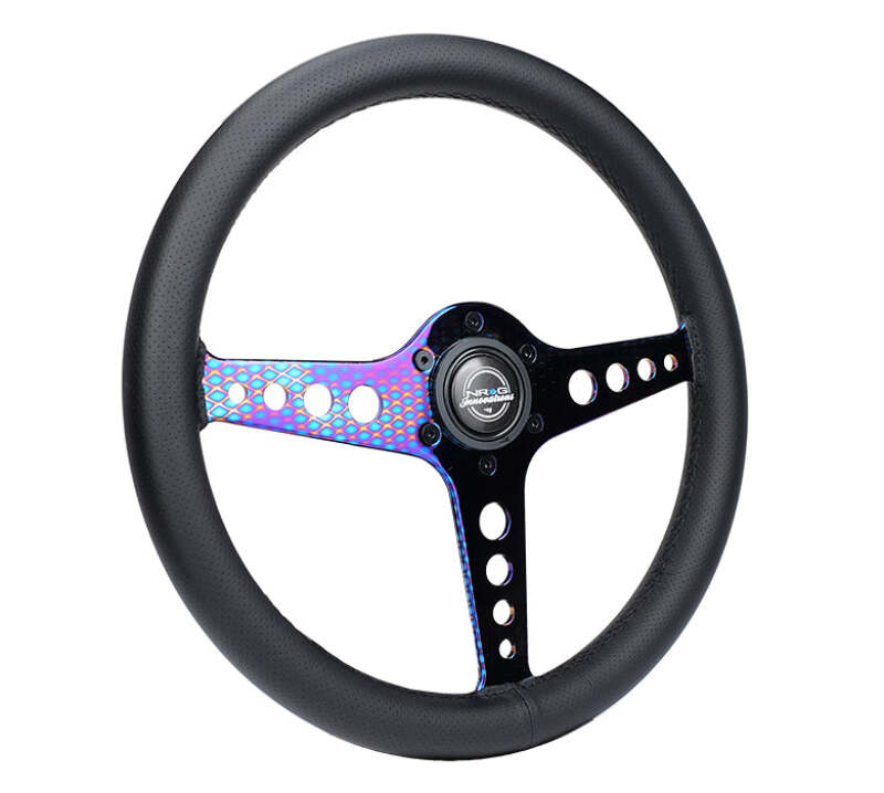 NRG Light Weight Gaming Steering Wheel - Driftz 350mm 3 NeoChrome Spokes Perforated Leather thumbnail 8