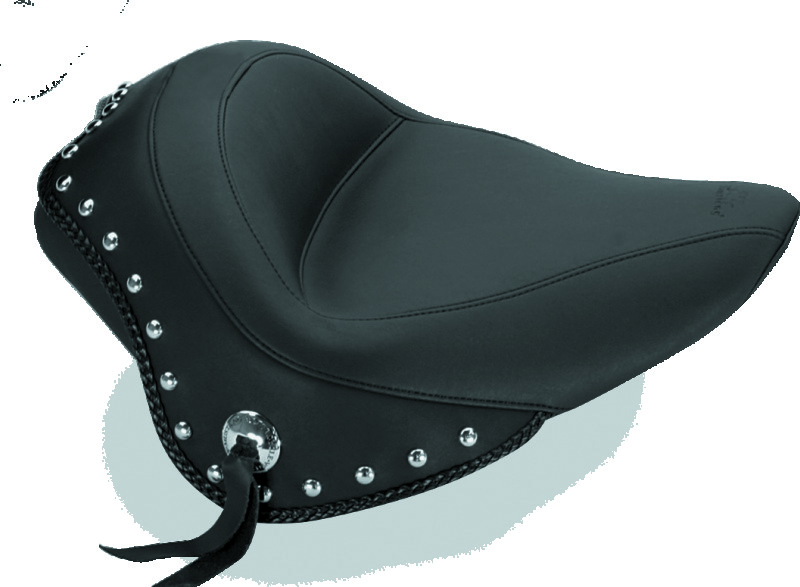 Mustang 11-13 Harley Blackline,12-17 Slim/Slim S Wide Stud Touring Solo Seat w/Studs - Black