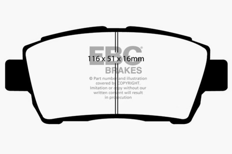 EBC 11-15 Scion IQ 1.3 Redstuff Front Brake Pads thumbnail 5