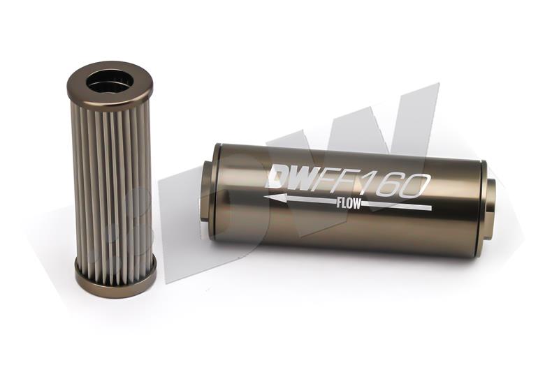 DeatschWerks Stainless Steel 10AN 100 Micron Universal Inline Fuel Filter Housing Kit (160mm) thumbnail 2