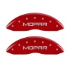 MGP Front set 2 Caliper Covers Engraved Front MOPAR Red finish silver ch thumbnail 7