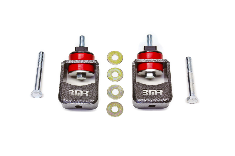 BMR 10-15 5th Gen Camaro Motor Mount Kit (Polyurethane) - Black Hammertone (Spacers Not Included)