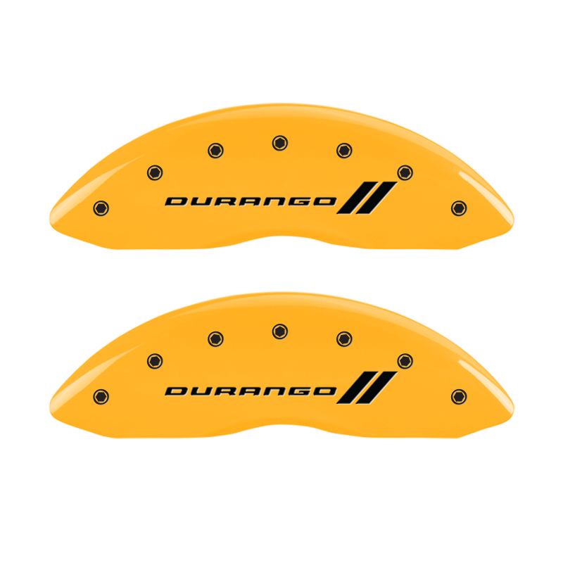 MGP 4 Caliper Covers Engraved F & R w/ Stripes/Durango Yellow Finish Black Char 2007 Dodge Durango thumbnail 6