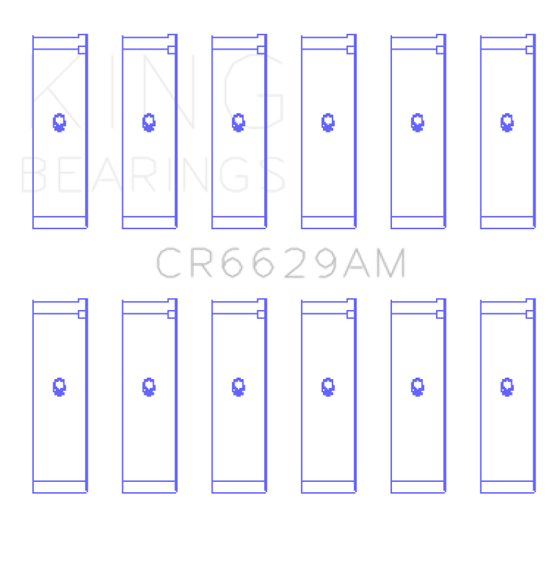 King Engine Bearings Mitsubishi 181CI 3.0L 6G72 V6 / 152CI 2.5L 6G73 V6 (Size +0.75) Rod Bearing Set thumbnail 2
