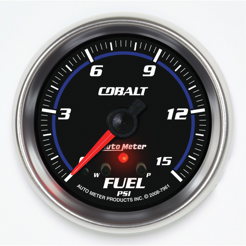 AutoMeter Gauge Fuel Press 2-5/8in. 15PSI Stepper Motor W/ Peak & Warn Cobalt thumbnail 5