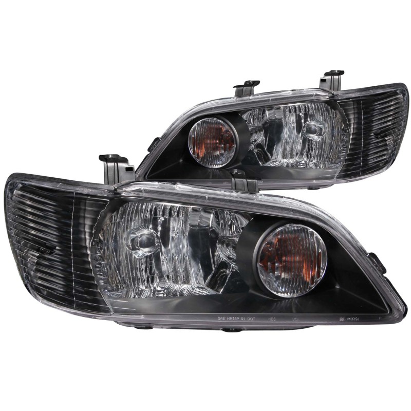 ANZO 2002-2003 Mitsubishi Lancer Crystal Headlights Black thumbnail 4