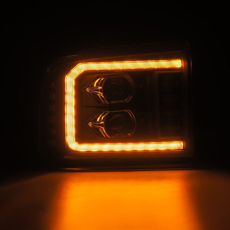 AlphaRex 05-07 Ford F250/350/450/550 Super Duty LUXX LED Proj HL Blk w/Actv Light & Seq Sig + SB DRL thumbnail 3