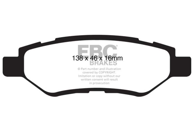EBC 08-13 Cadillac CTS 3.0 Greenstuff Rear Brake Pads thumbnail 3