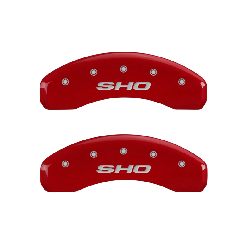 MGP 4 Caliper Covers Engraved Front & Rear SHO Red finish silver ch thumbnail 7