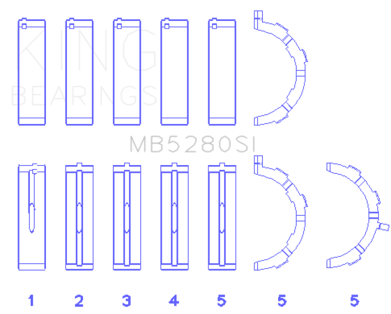 King Engine Bearings Ford 281CI/330CI 4.6L/5.4L V8 (Size +0.75) Main Bearing Set thumbnail 4