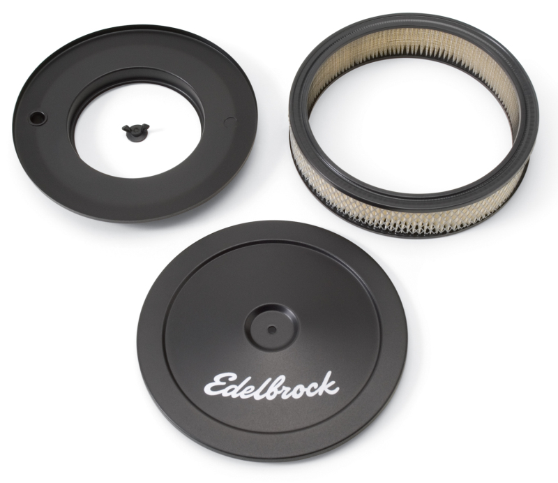 Edelbrock Air Cleaner Pro-Flo Series Round Steel Top Paper Element 10In Dia X 3 5In Black thumbnail 4