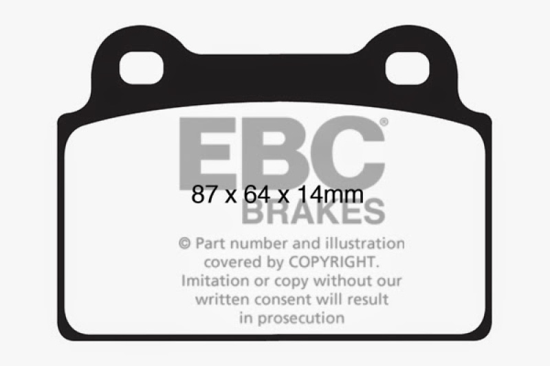 EBC 08-16 Mitsubishi Lancer Evo 10 2.0 Turbo (1 piece rotor) Redstuff Rear Brake Pads thumbnail 6