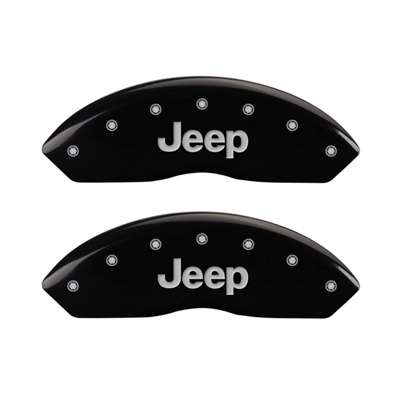 MGP Front set 2 Caliper Covers Engraved Front JEEP Black finish silver ch thumbnail 4