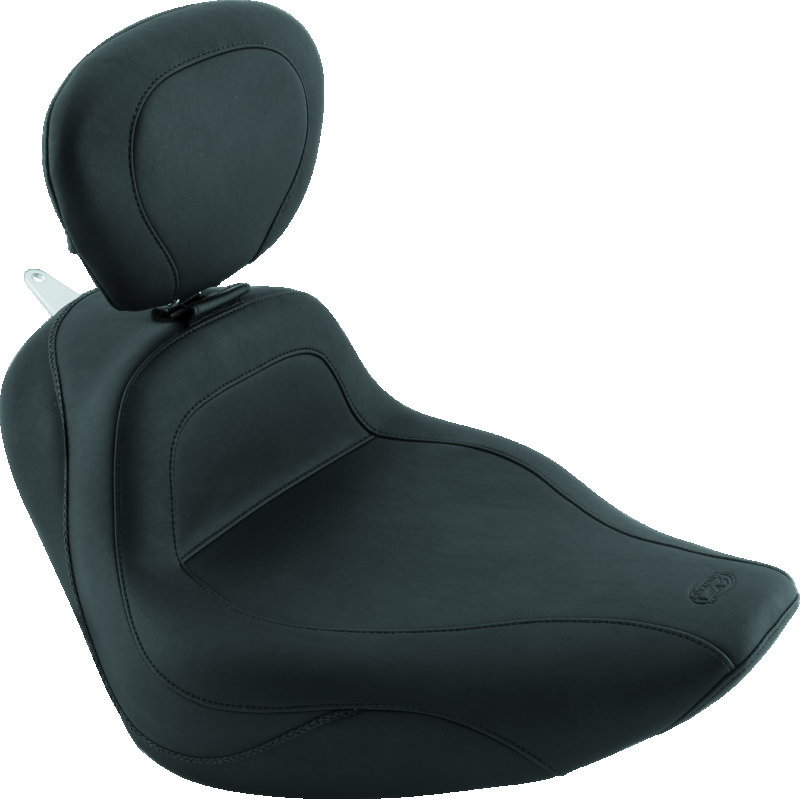 Mustang 06-17 Harley Softail Wide Tire (200mm) Sport Touring Solo Seat w/Driver Backrest - Black