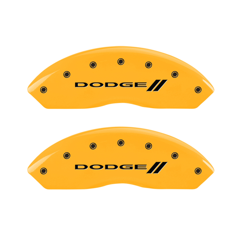 MGP 4 Caliper Covers Engraved F & R Stripes/Dodge Yellow Finish Black Char 2010 Dodge Nitro thumbnail 5
