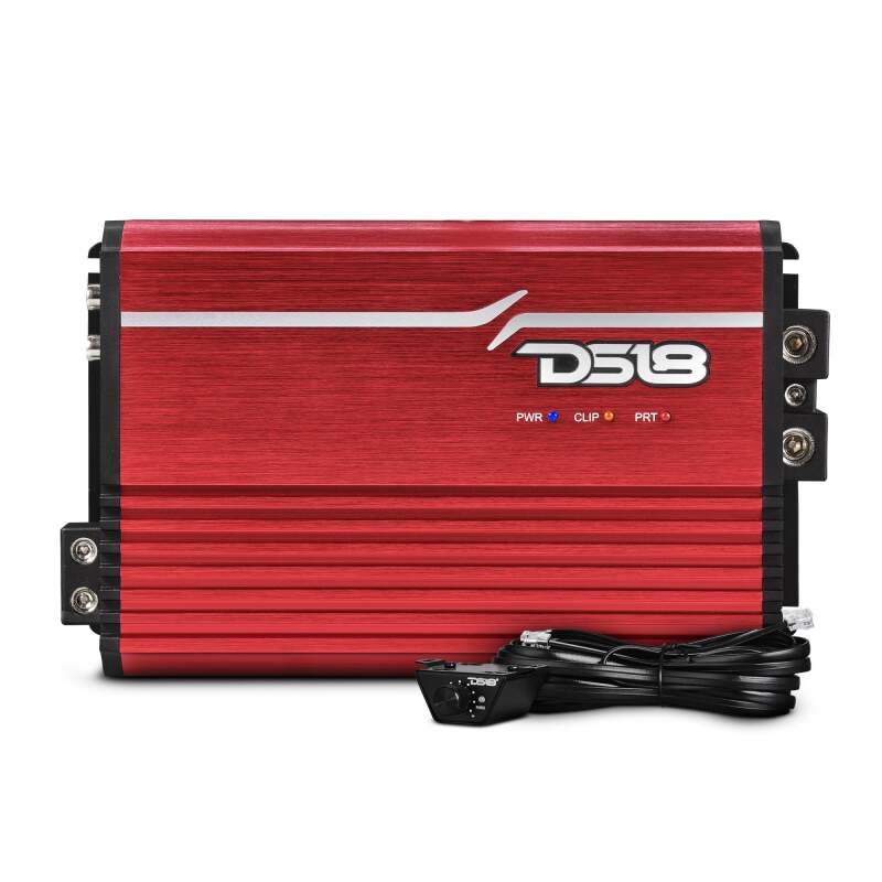 DS18 1-Channel Amp Class D Full-Range Monoblock 2500 Watts RMS/1ohm Red