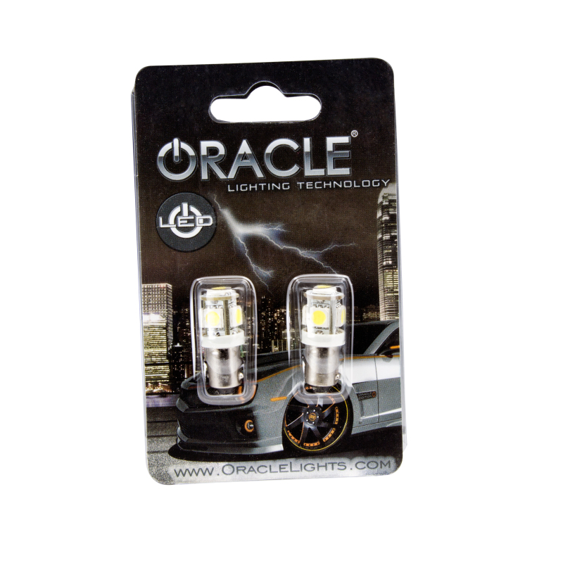 Oracle BA9S 5 LED 3 Chip Bayonet Bulbs (Pair) - White thumbnail 5