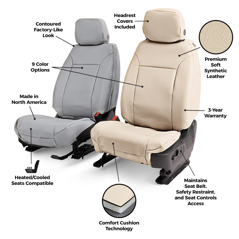 Covercraft 2025 Ford Explorer Leatherette Precision Fit Custom 2nd Row Seat Covers - Black