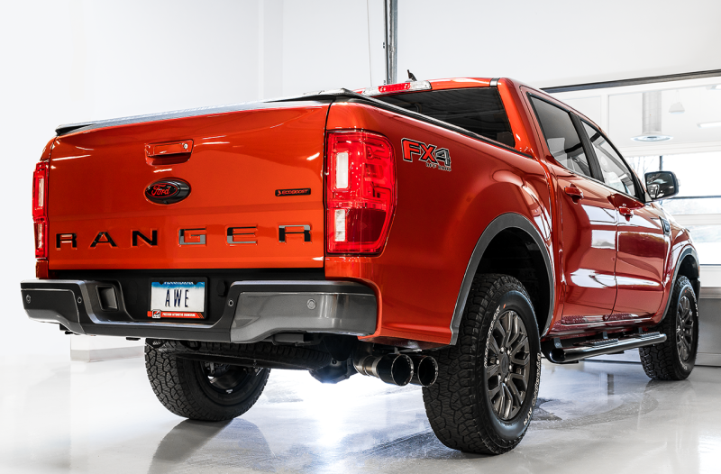 AWE Tuning 2019+ Ford Ranger 0FG Performance Exhaust System w/Diamond Black Tips & Rock Guard thumbnail 9