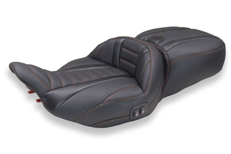 Mustang 23-26 Harley CVO Road Glide, Street Glide, Heated Deluxe ST 1pc 2Up Blk w/ M Org Thread