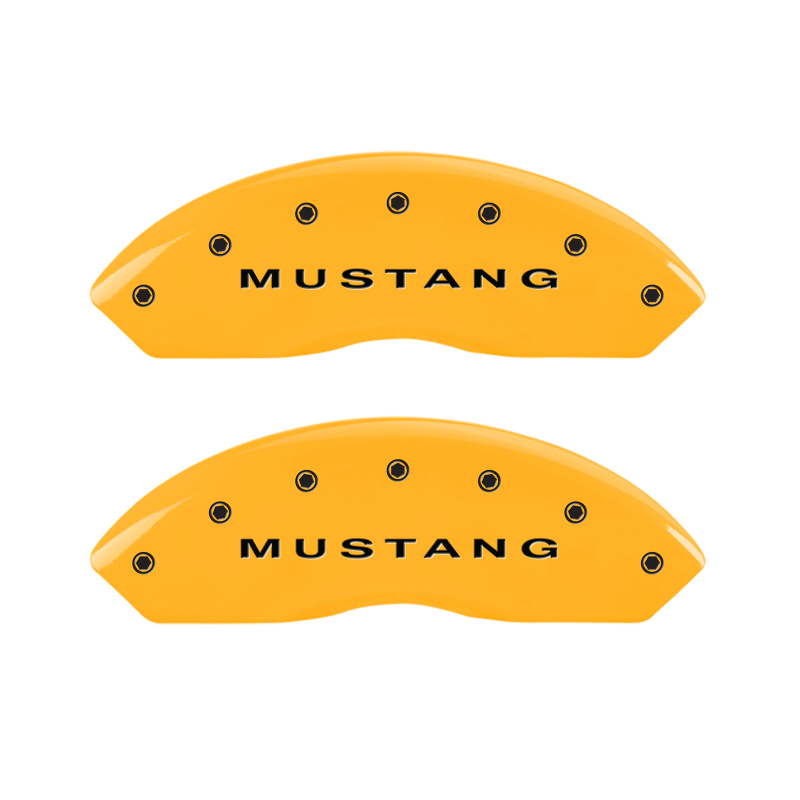 MGP 4 Caliper Covers Engraved Front Mustang - Engraved Rear S197/GT - Yellow Finish Blk Characters thumbnail 6