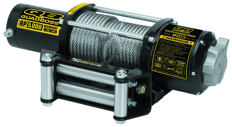 5,000 lbs. Quadboss Winch 608850 WINCH 5000LB W/ CABLE QB BLK thumbnail 5