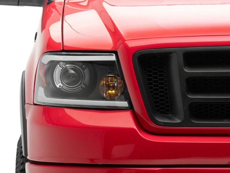 Raxiom 04-08 Ford F-150 Axial Series Projector Headlights with LED Bar- Black Housing- Clear Lens thumbnail 3