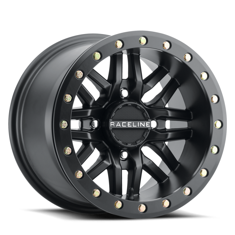Raceline A91B Ryno 15x10in / 4x156 BP / 0mm Offset / 132.5mm Bore - Satin Black Beadlock Wheel thumbnail 3