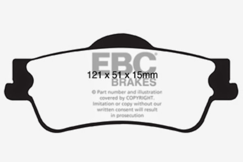 EBC 11+ Chevrolet Caprice 3.6 Redstuff Rear Brake Pads thumbnail 6