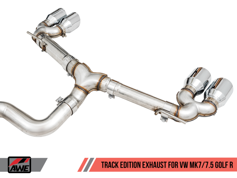 AWE Tuning Mk7 Golf R Track Edition Exhaust w/Chrome Silver Tips 102mm thumbnail 8