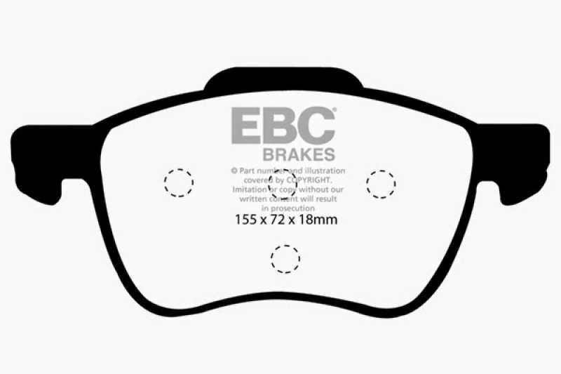 EBC 01-05 Volvo S60 2.3 Turbo T5 Ultimax2 Front Brake Pads thumbnail 5