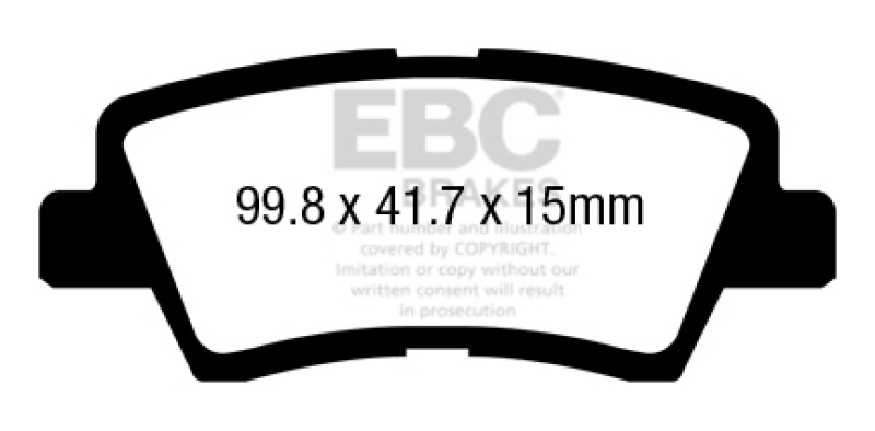 EBC 12+ Hyundai Azera 3.3 Ultimax2 Rear Brake Pads thumbnail 7
