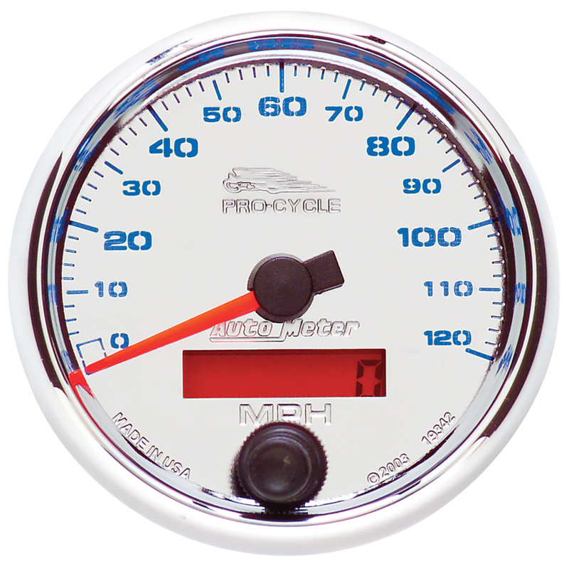 Autometer Pro-Cycle Gauge Speedo 2 5/8in 120 Mph Elec Chrome thumbnail 9