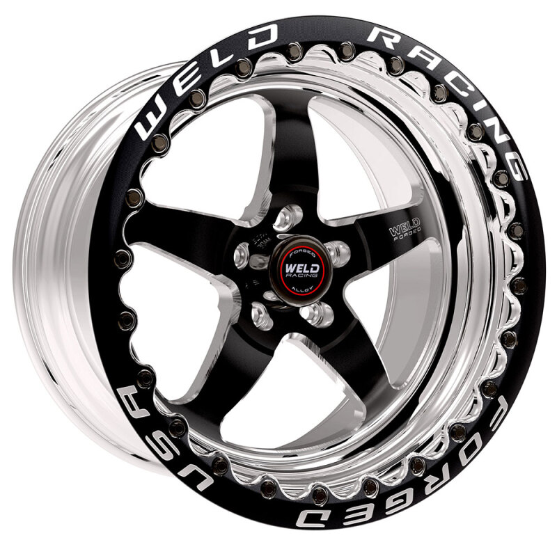 Weld S71 17x10.5 / 5x4.5 BP / 6.2in. BS Black Wheel (High Pad) - Black Single Beadlock MT