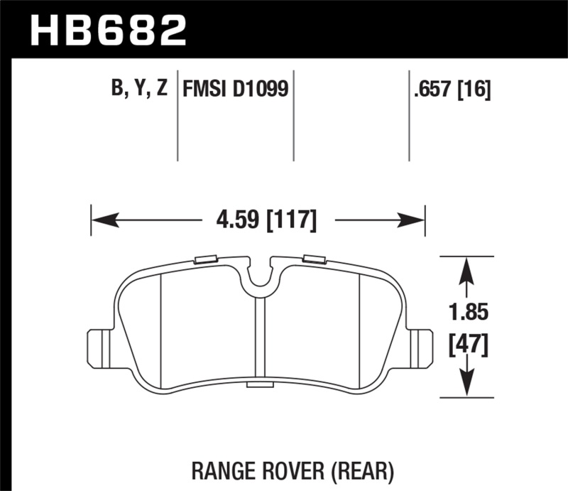Hawk 05-09 Range Rover LR3 D1099 LTS Street Rear Brake Pads thumbnail 7