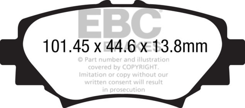 EBC 14+ Mazda 3 2.0 (Japan Build) Redstuff Rear Brake Pads thumbnail 4