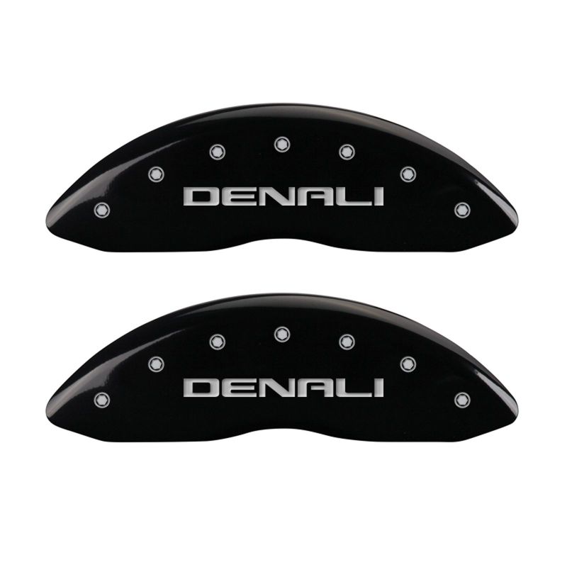 MGP 4 Caliper Covers Engraved Front & Rear Denali Black Finish Silver Char 2017 GMC Canyon thumbnail 7