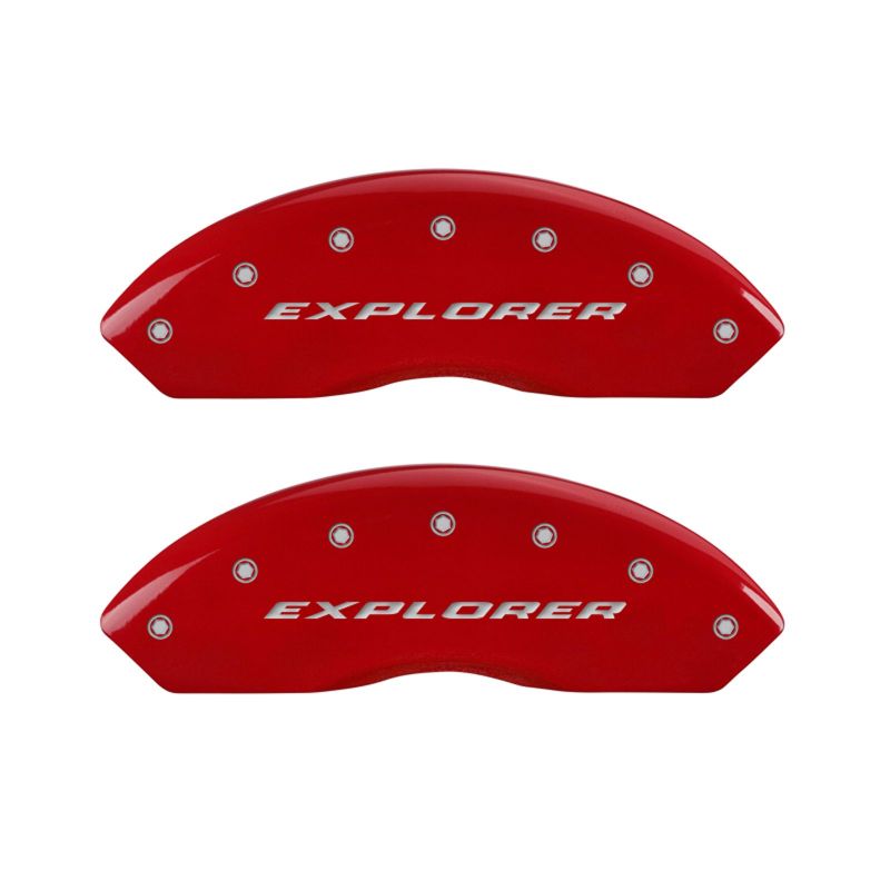 MGP 4 Caliper Covers Engraved Front & Rear Explorer Red finish silver ch thumbnail 4