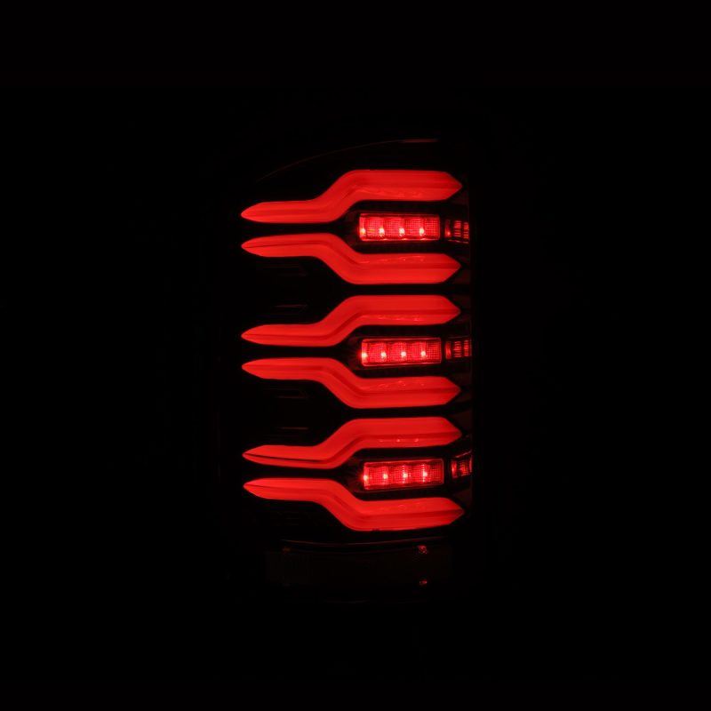 AlphaRex 14-18 GMC Sierra 1500/2500HD/3500HD LUXX-Series LED Tail Lights Alpha-Blk Actv Lgt Seq. Sig thumbnail 4
