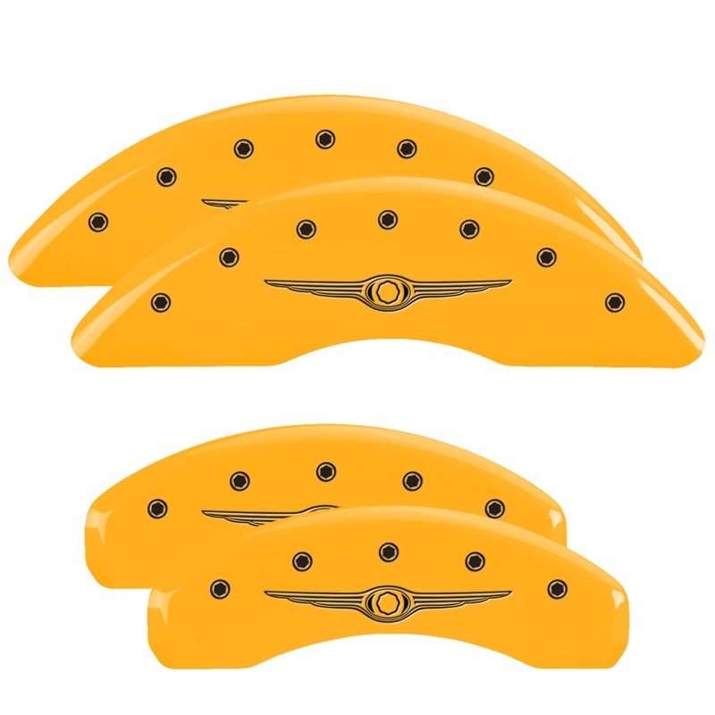 MGP 4 Caliper Covers Engraved Front & Rear MGP Yellow finish black ch thumbnail 5