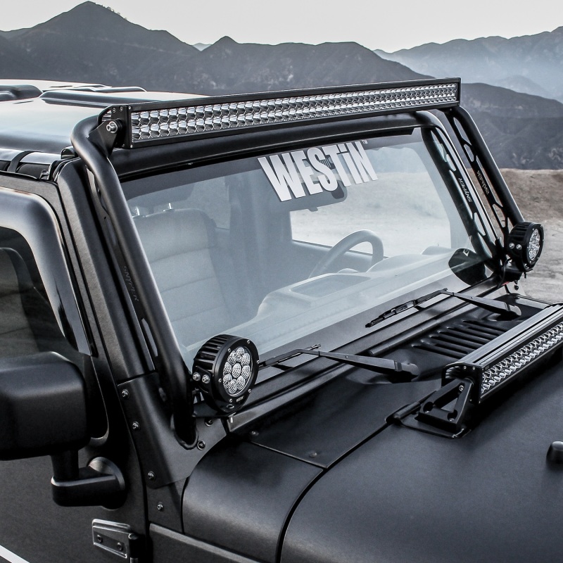 Westin/Snyper 07-17 Jeep Wrangler Snyper Overhead Light Hoop - Textured Black thumbnail 6